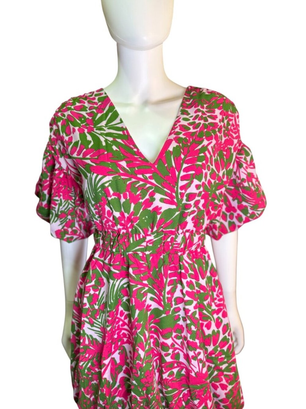 Sugarlips Womens Cienega Floral Pink/Green Bubble Woodstock Mini Dress S NWT - Picture 3 of 8